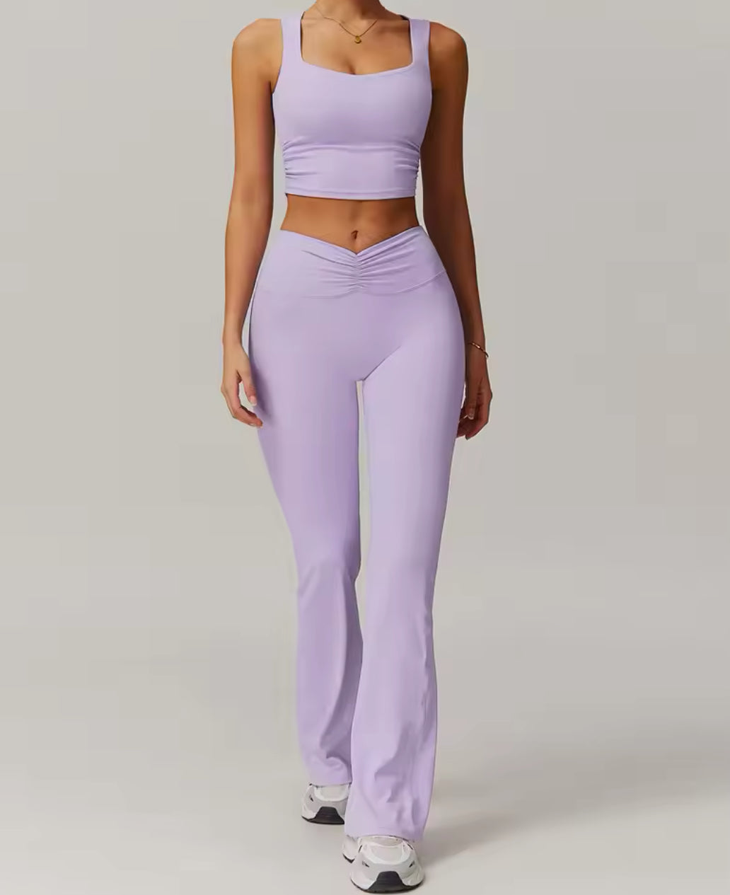 Crop, Leggings, and Jacket Gym Set in Purple or Black