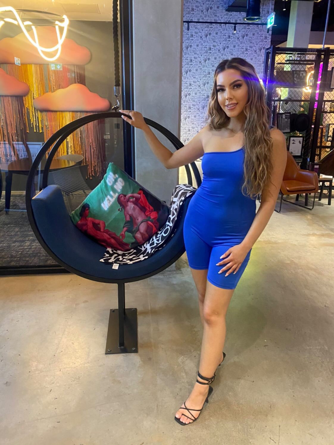 One Shoulder Unitard in Grey or Blue