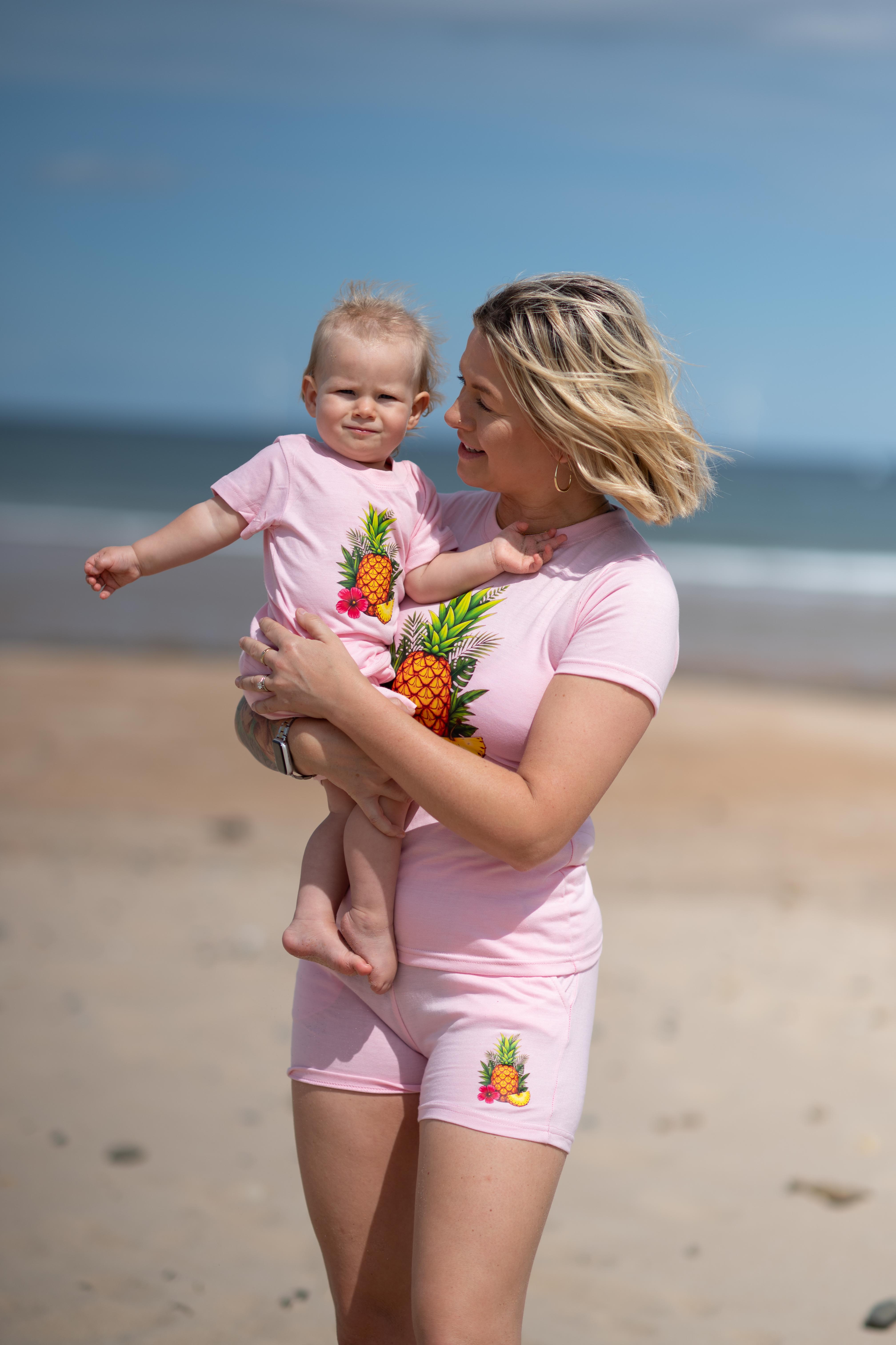 Pink Pineapple Shorts - Women