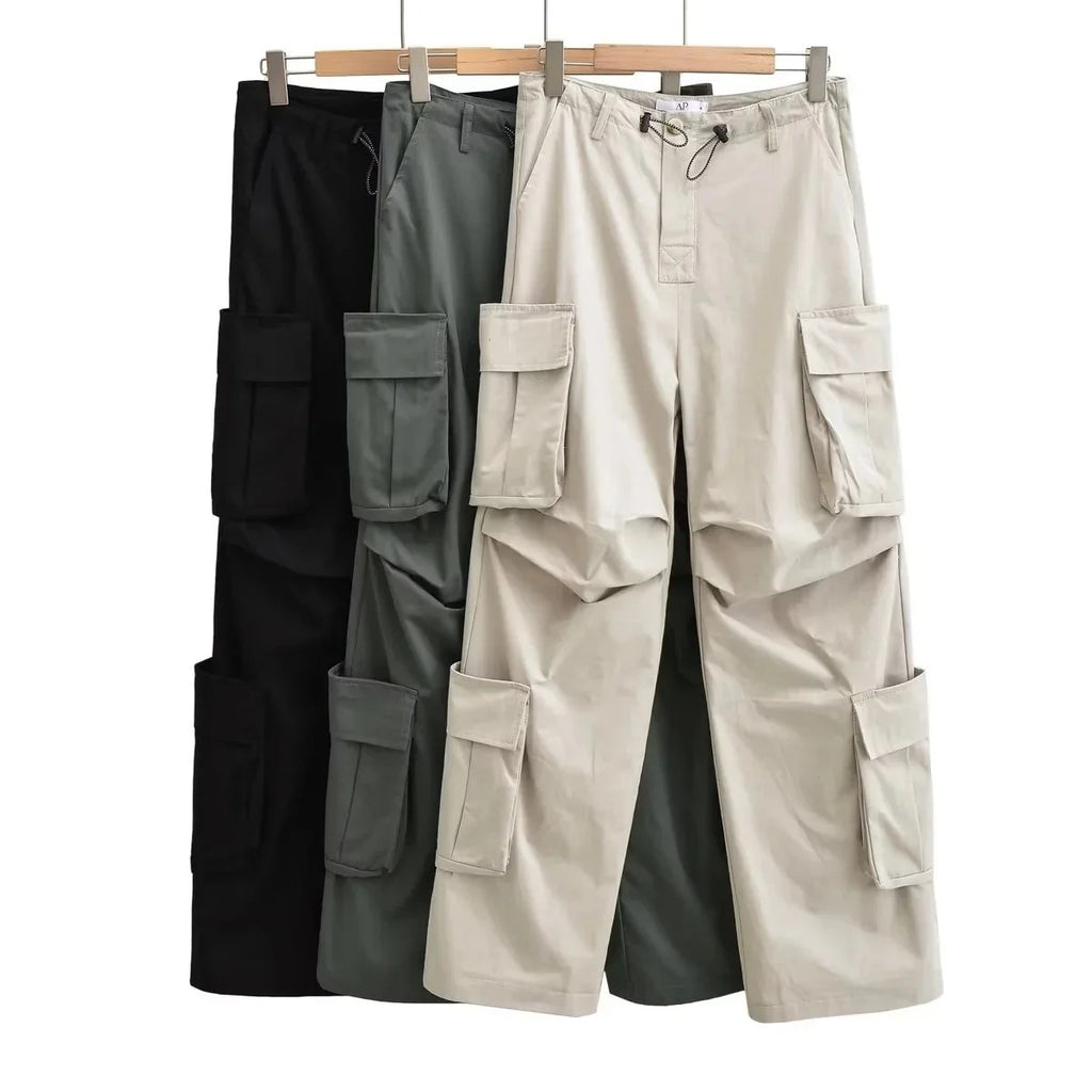 Pocket Detail Cargos in Black, Grey or Beige