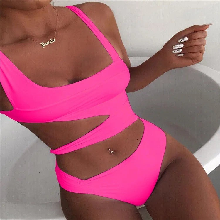 Cut Out Swimsuit in Candy Pink