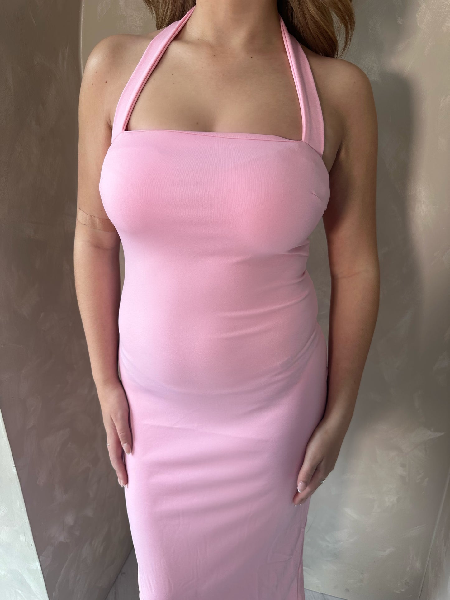The Brooke Midi Dress in Pink
