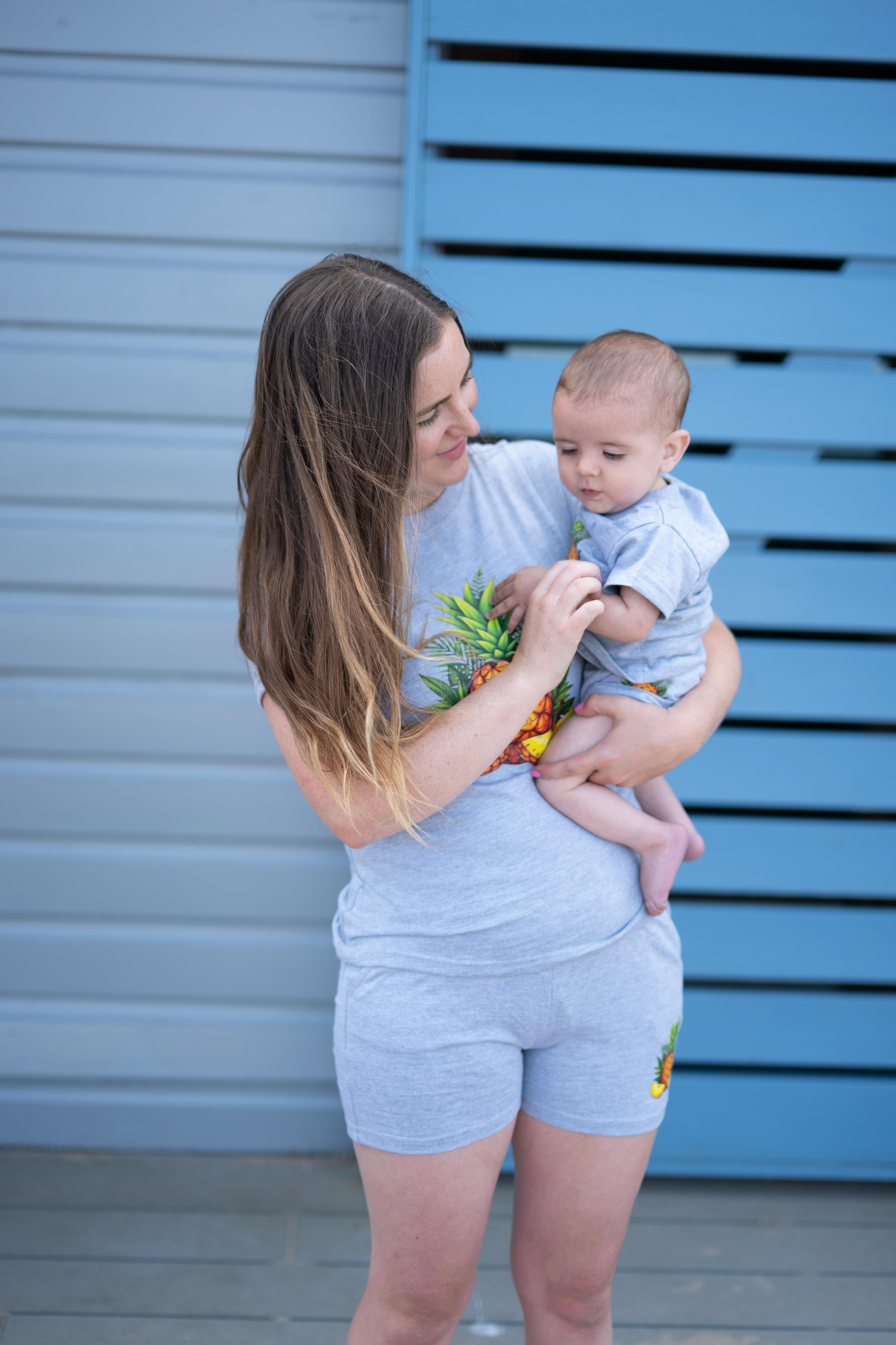 Grey Pineapple Shorts - Women