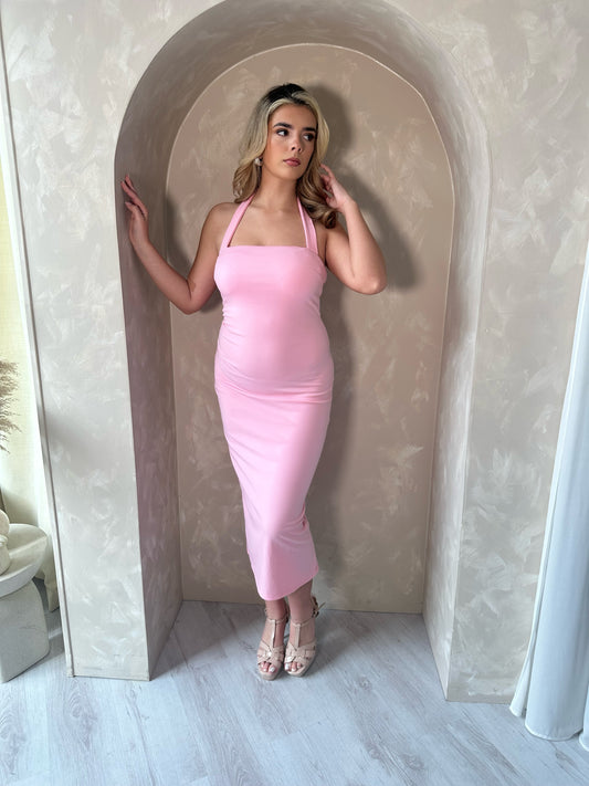 The Brooke Midi Dress in Pink
