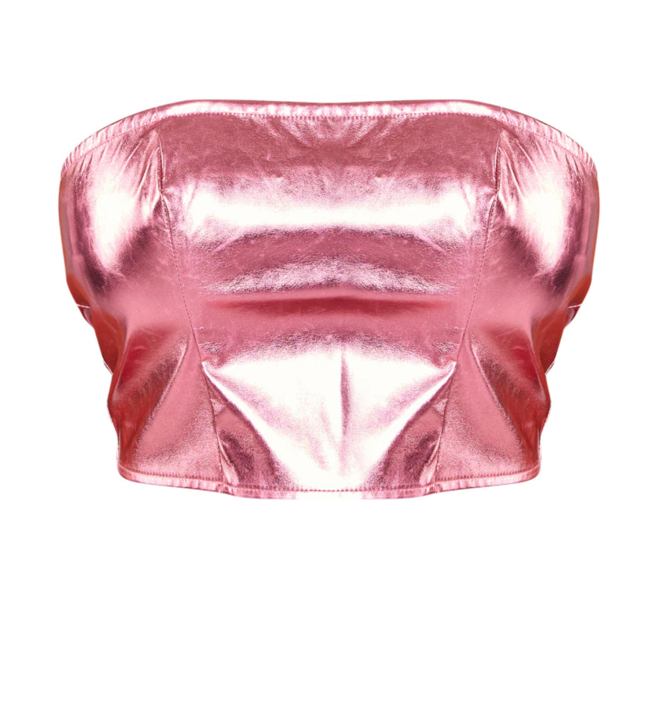 Metallic Bandeau Top in Pink