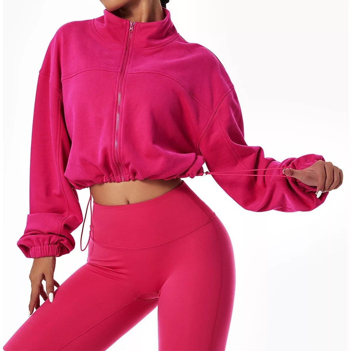 GymBabe Three Piece Set in Pink (Made with recycled material)