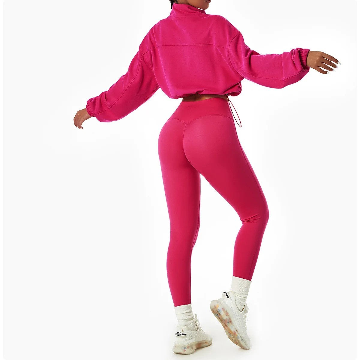 GymBabe Three Piece Set in Pink (Made with recycled material)