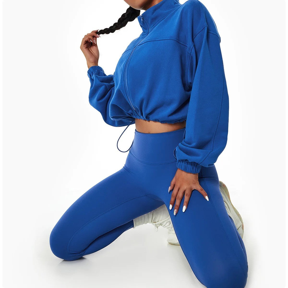 GymBabe Three Piece Set in Blue (Made with recycled material)