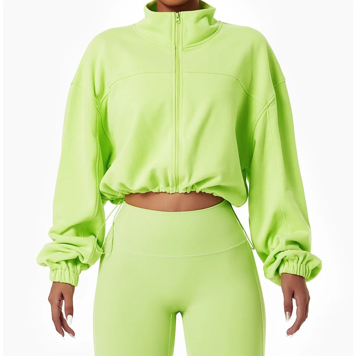 GymBabe Three Piece Set in Lime Green (Made with recycled material)