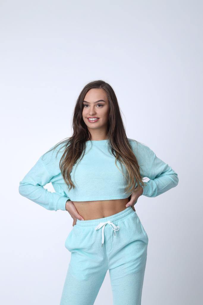Day Off Cropped Jumper in Mint - watts that trend