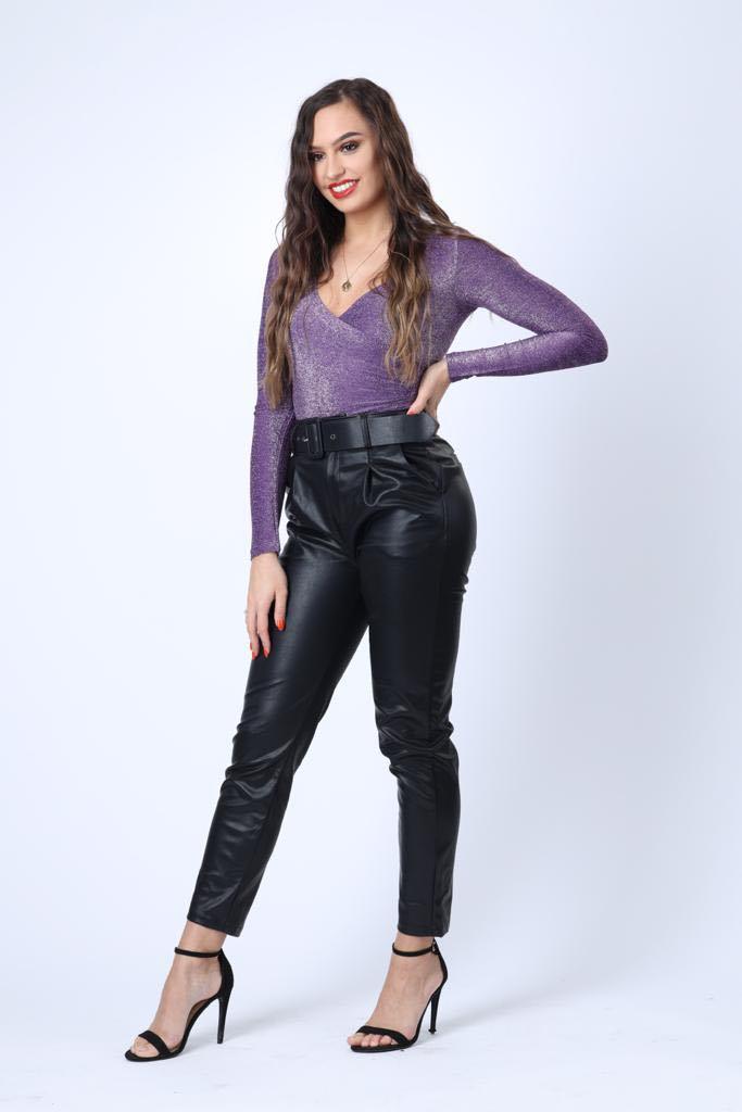Glitter Bodysuit in Purple - watts that trend