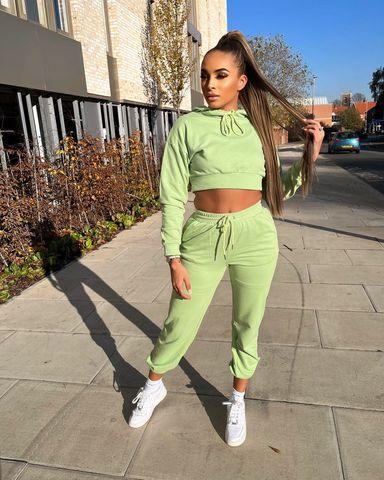 Premium Cropped Hoodie in Mint - watts that trend