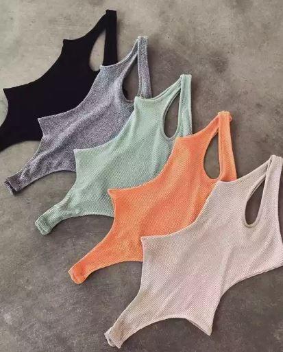 Premium Ribbed Cross Over Bodysuit - watts that trend