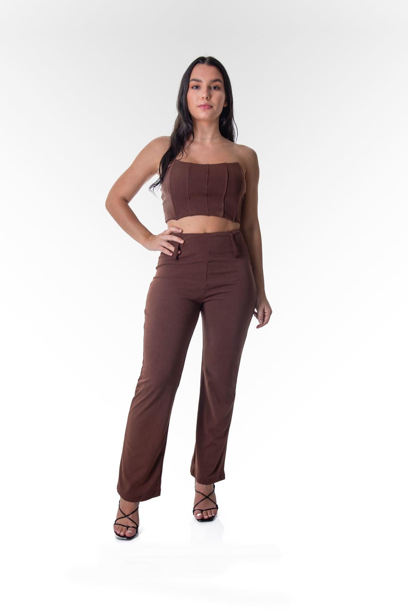 Straight Legged Trousers in Brown - watts that trend