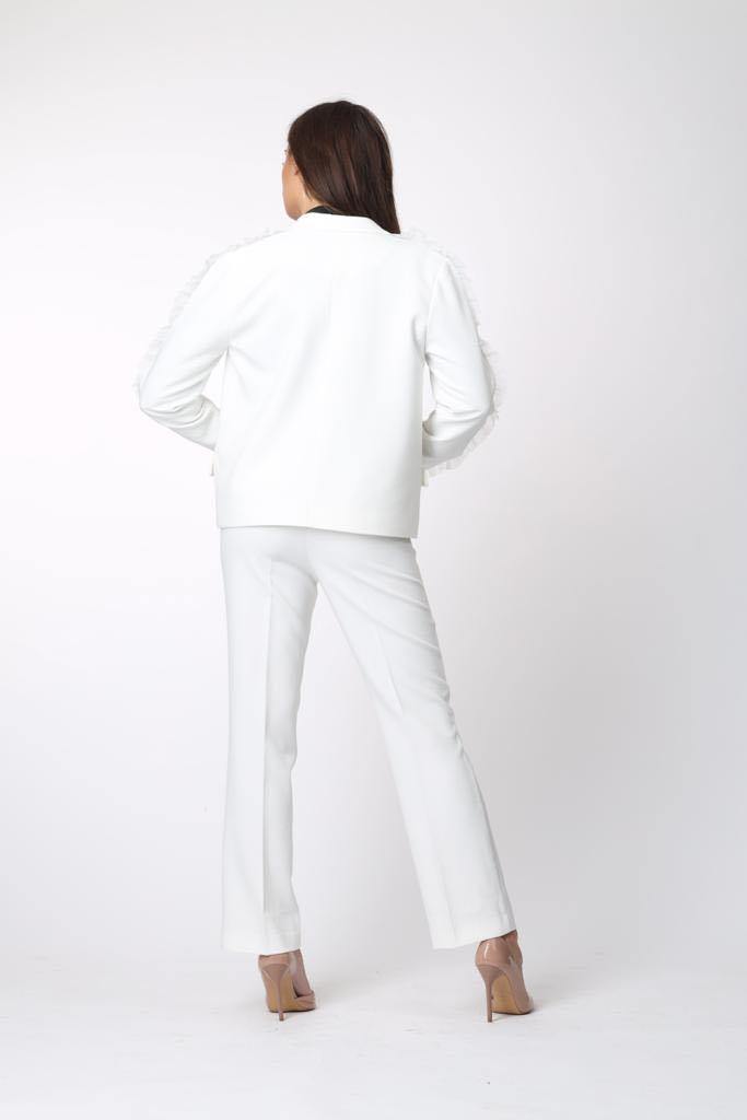 The Power Suit Blazer in White - watts that trend