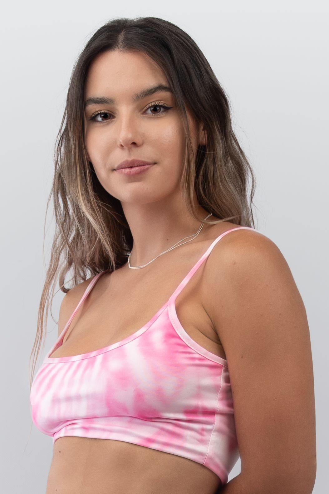 Tie Dye Bralet in Pink - watts that trend