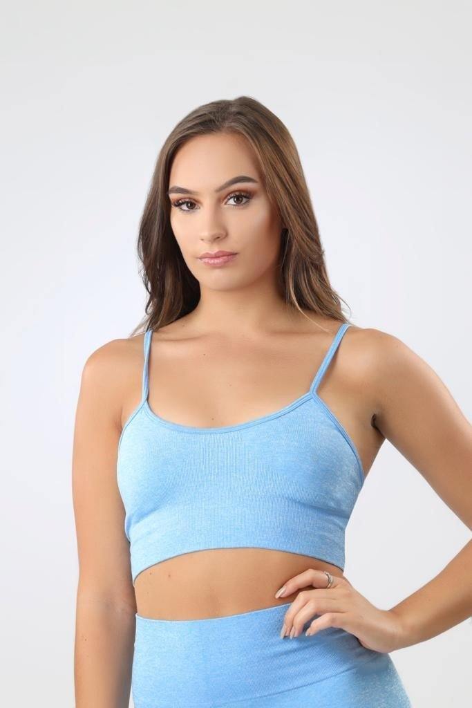 Vest It Crop Top in Blue - watts that trend