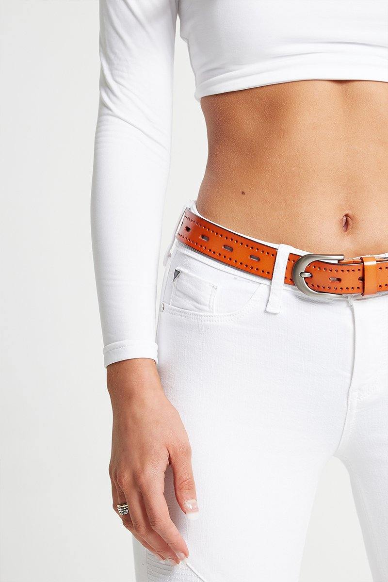 Vintage Style Belt in Orange - watts that trend