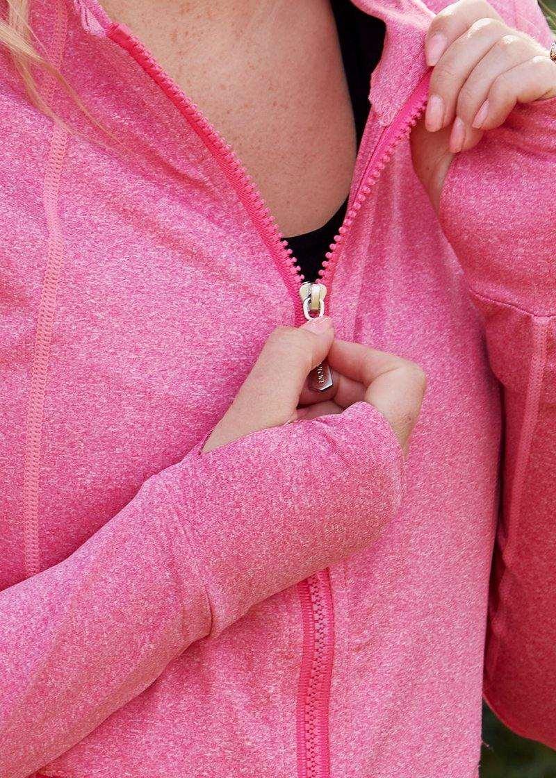 Zip Up Sports Jacket in Pink - watts that trend